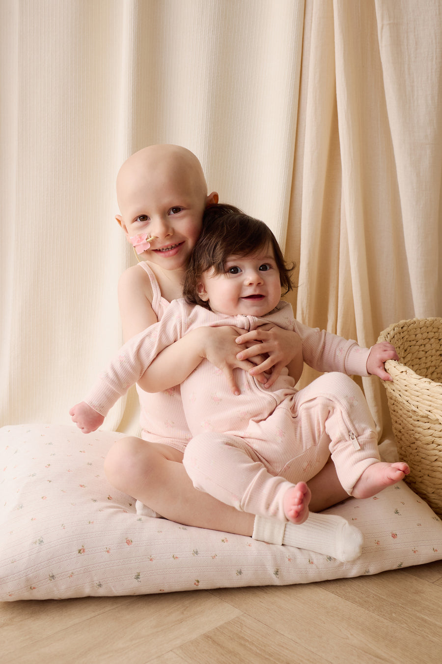 Organic Cotton Fine Rib Frankie Onepiece - Simone Morganite Childrens Pyjama from Jamie Kay NZ