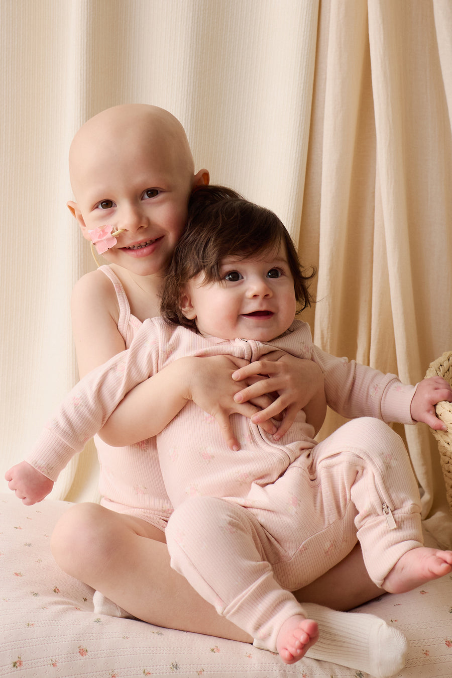 Organic Cotton Fine Rib Frankie Onepiece - Simone Morganite Childrens Pyjama from Jamie Kay NZ