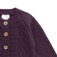 Cable Knit Cardigan - Blackberry Childrens Cardigan from Jamie Kay NZ