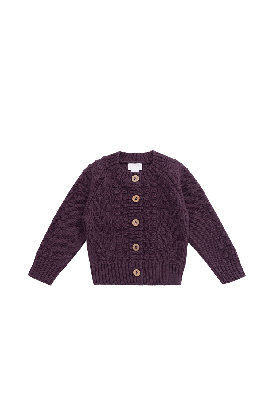 Cable Knit Cardigan - Blackberry Childrens Cardigan from Jamie Kay NZ