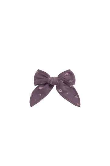 Organic Cotton Bow - Goldie Huckleberry Large Childrens Hair Bow from Jamie Kay NZ