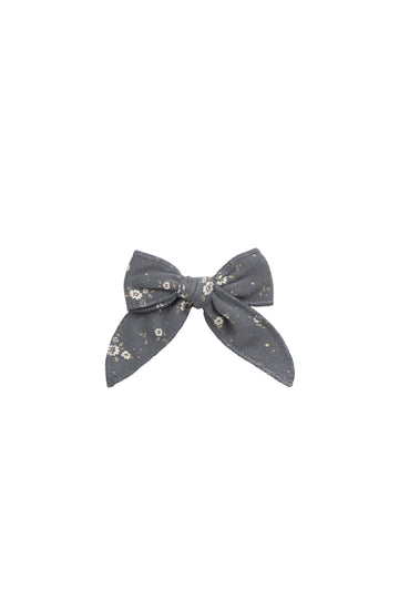 Organic Cotton Bow - Lulu Bloom Lava Childrens Hair Bow from Jamie Kay NZ