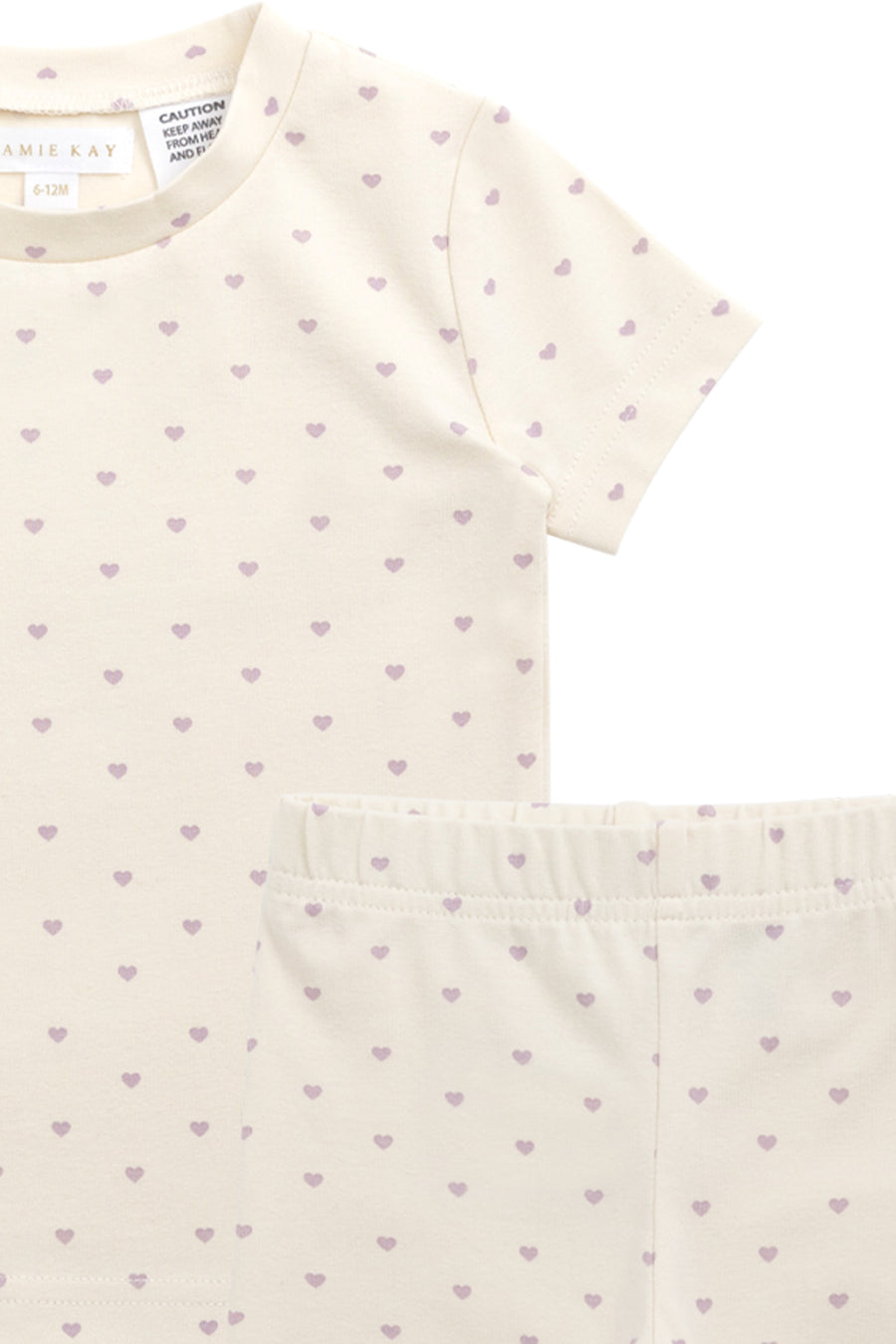 Organic Cotton Skye Short Sleeve Pyjama Set - Mon Amour Vintage Violet Childrens Pyjama from Jamie Kay NZ