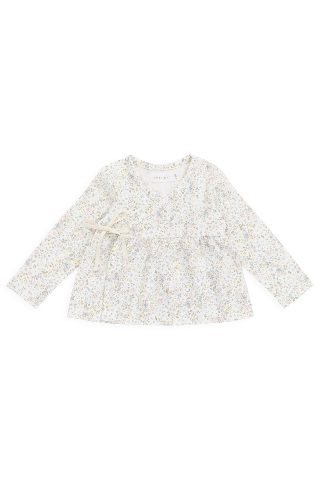 Organic Cotton Petal Wrap Top-Cottage Garden Childrens Top from Jamie Kay NZ