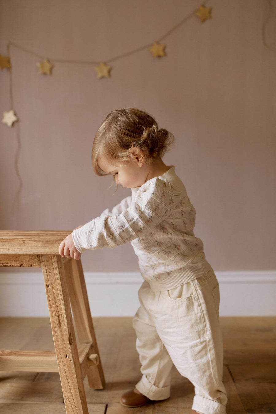 Cherry Love Jumper - Cherry Love Jacquard Egret Childrens Dress from Jamie Kay NZ