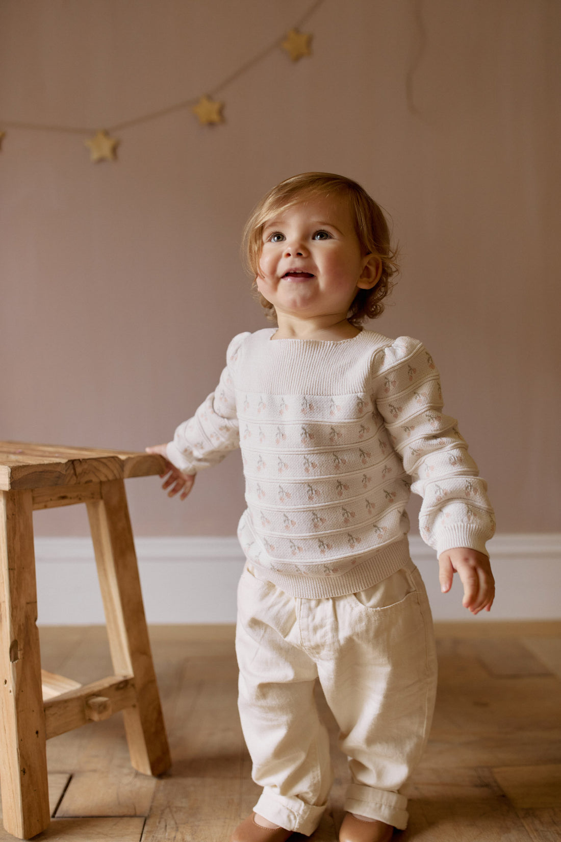 Cherry Love Jumper - Cherry Love Jacquard Egret Childrens Dress from Jamie Kay NZ