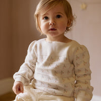 Cherry Love Jumper - Cherry Love Jacquard Egret Childrens Dress from Jamie Kay NZ