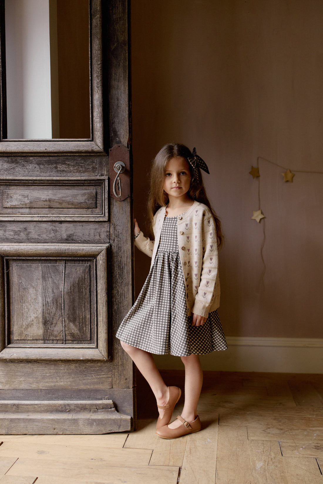 Organic Cotton Tallulah Dress - Mini Gingham Bistre Childrens Dress from Jamie Kay NZ