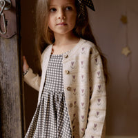 Penny Knitted Cardigan - Penny Flower Jacquard Childrens Cardigan from Jamie Kay NZ