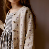 Penny Knitted Cardigan - Penny Flower Jacquard Childrens Cardigan from Jamie Kay NZ