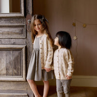 Penny Knitted Cardigan - Penny Flower Jacquard Childrens Cardigan from Jamie Kay NZ