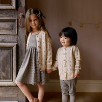 Penny Knitted Cardigan - Penny Flower Jacquard Childrens Cardigan from Jamie Kay NZ