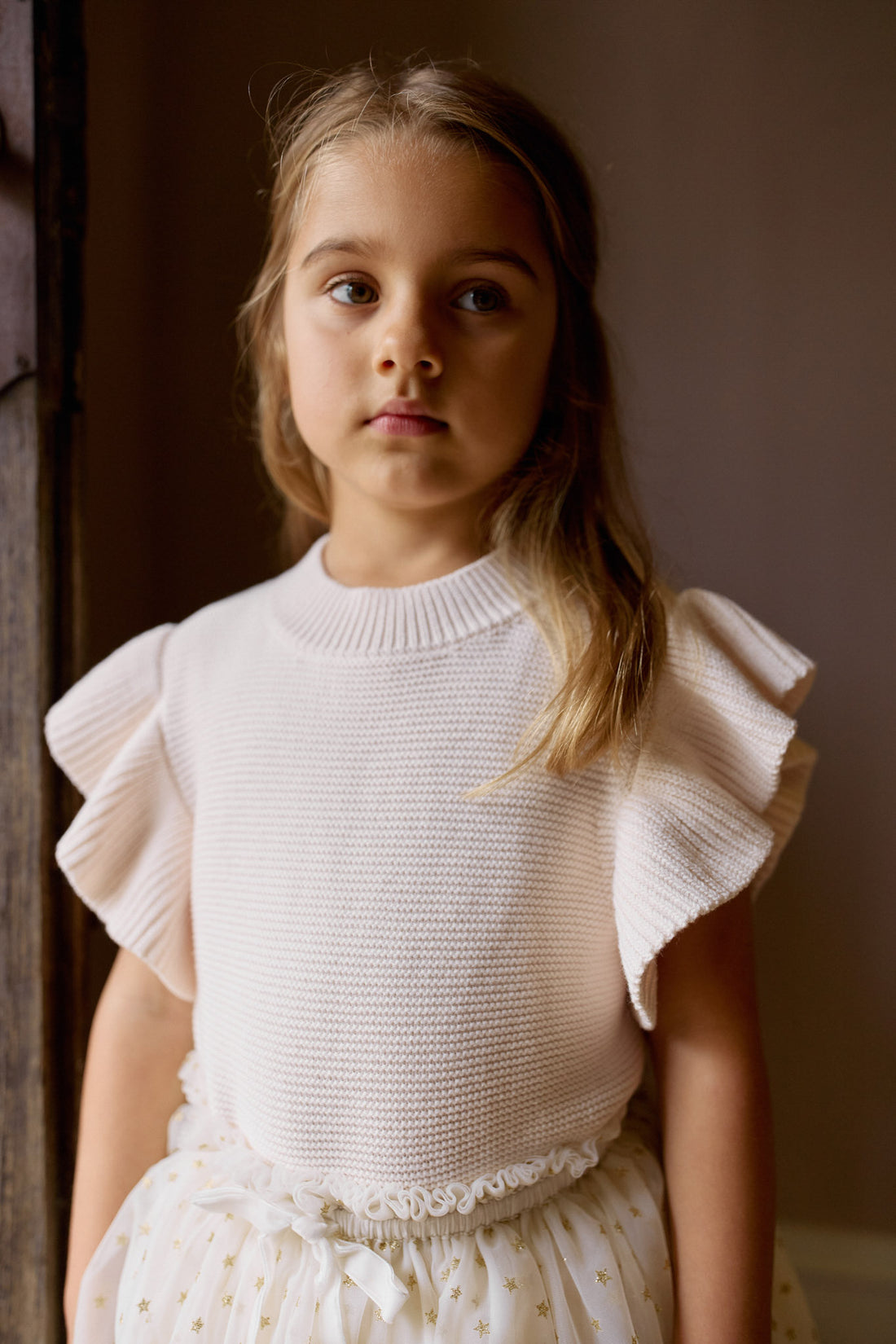 Caroline Frill Vest - Berry Cream Childrens Top from Jamie Kay NZ