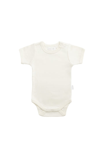 Organic Cotton Olsen Tee Bodysuit - Milk Childrens Bodysuit from Jamie Kay NZ