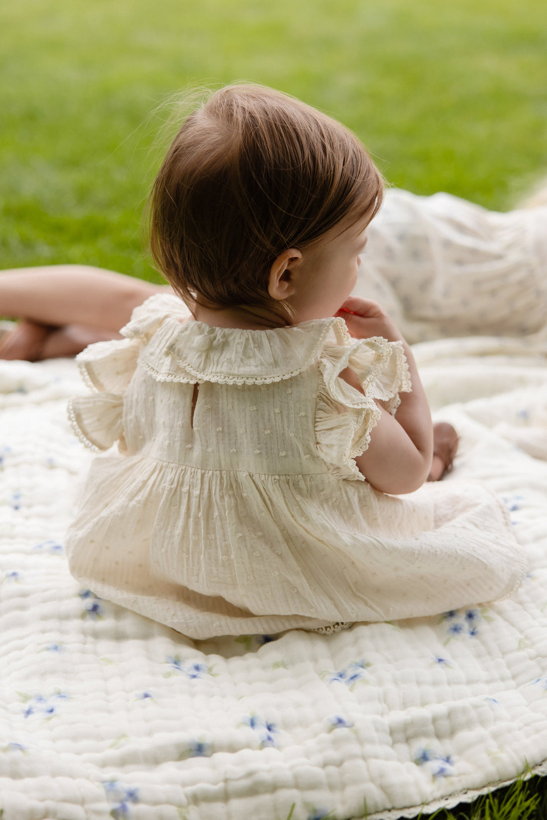 Organic Cotton Frannie Playsuit - Parchment Childrens Playsuit from Jamie Kay NZ