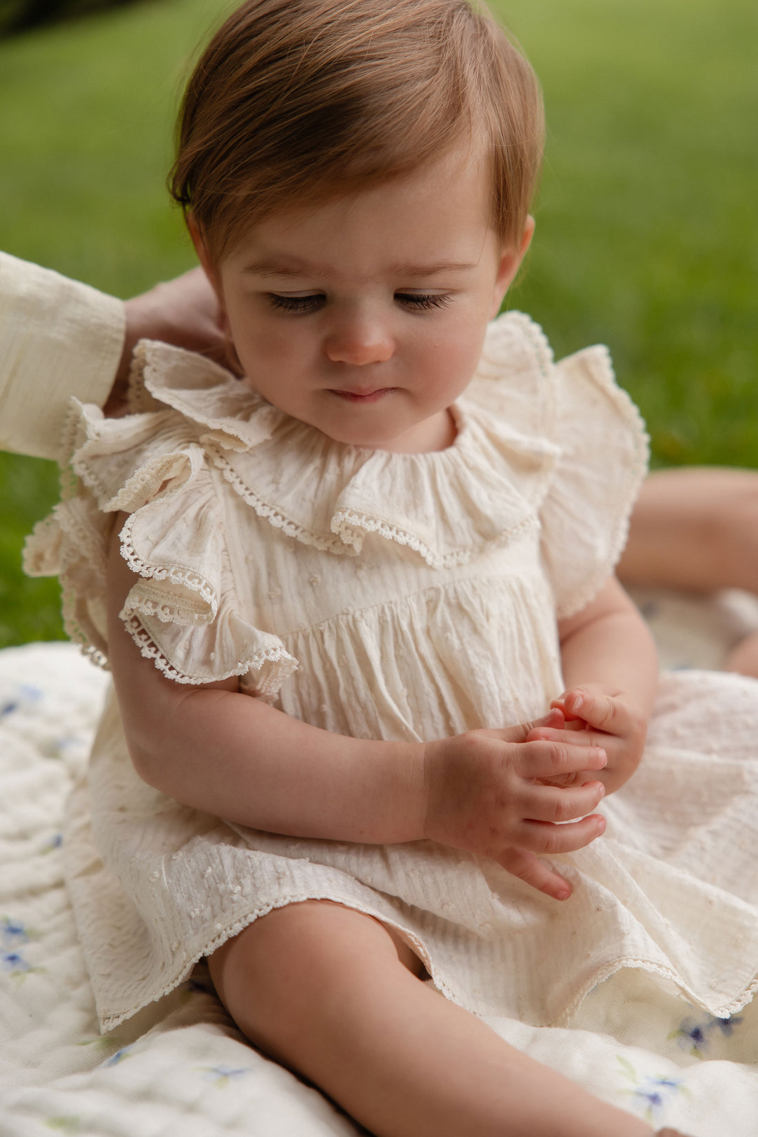 Organic Cotton Frannie Playsuit - Parchment Childrens Playsuit from Jamie Kay NZ