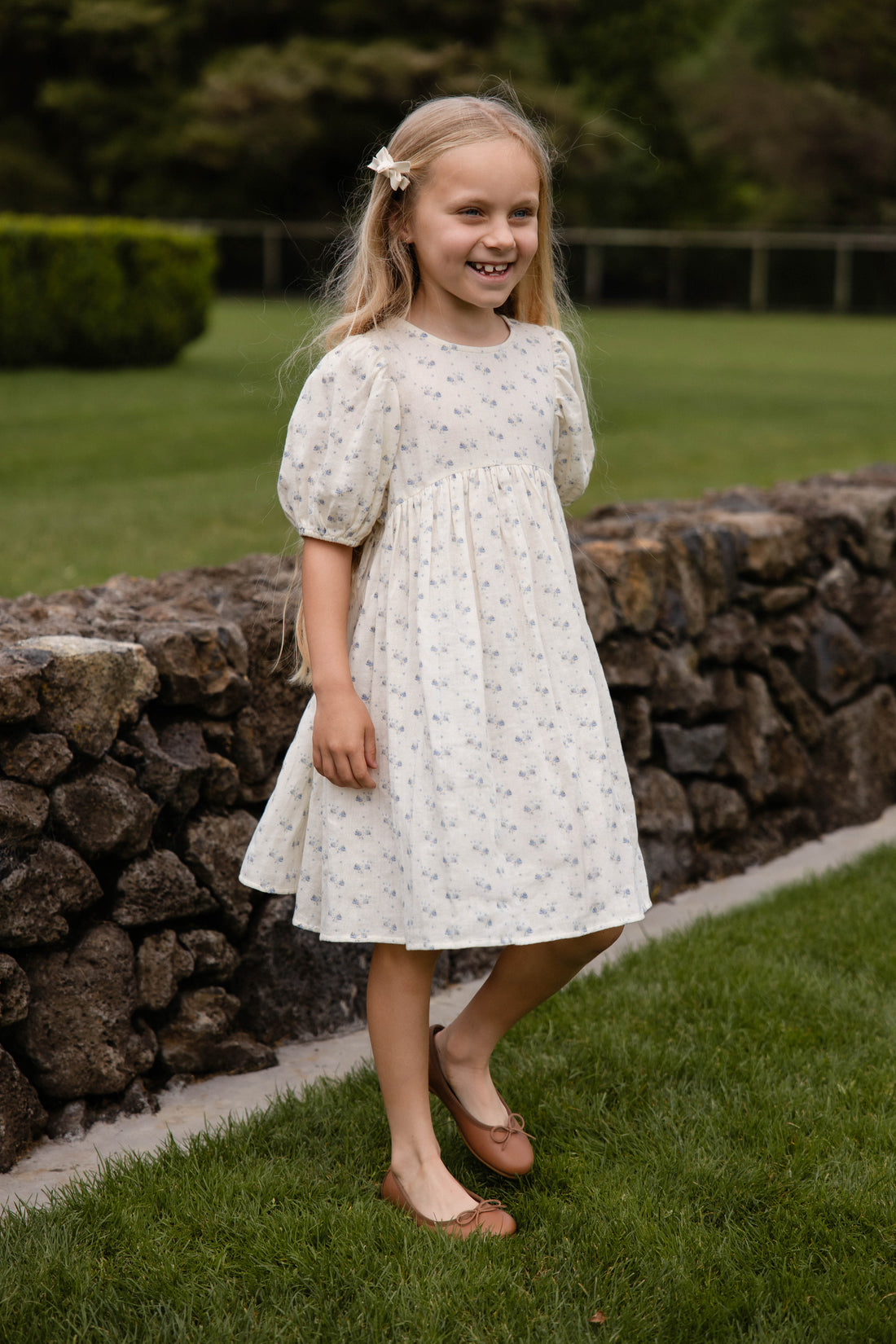 Organic Cotton Muslin Frannie Dress - Molly Blue Childrens Dress from Jamie Kay NZ