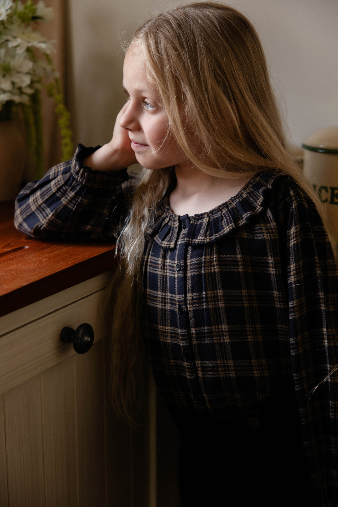Organic Cotton Cecile Top - Woodland Check Childrens Top from Jamie Kay NZ