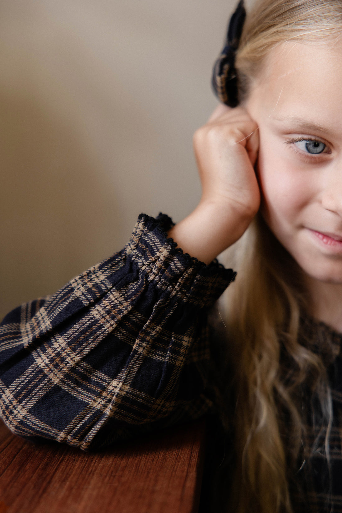 Organic Cotton Cecile Top - Woodland Check Childrens Top from Jamie Kay NZ