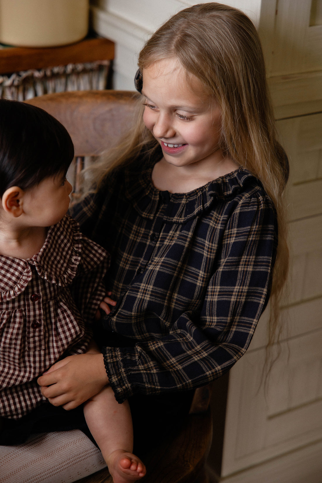 Organic Cotton Cecile Top - Woodland Check Childrens Top from Jamie Kay NZ