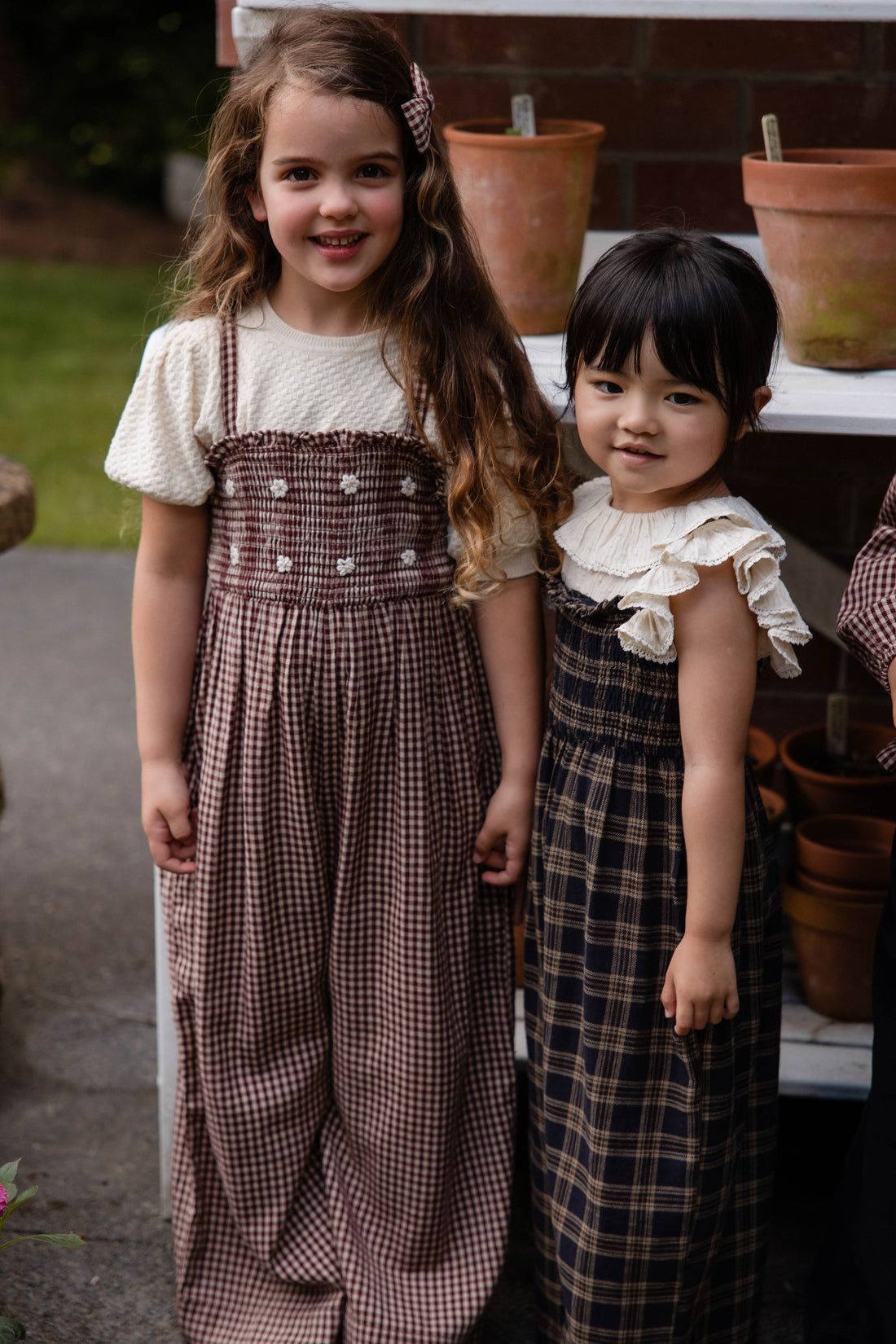 Organic Cotton Arabella Jumpsuit - Woodland Check Childrens Jumpsuit from Jamie Kay NZ