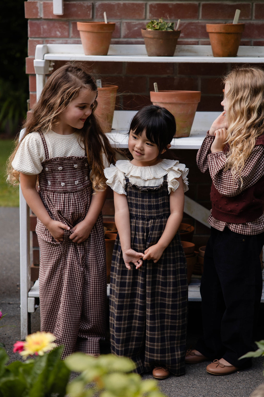 Organic Cotton Arabella Jumpsuit - Woodland Check Childrens Jumpsuit from Jamie Kay NZ