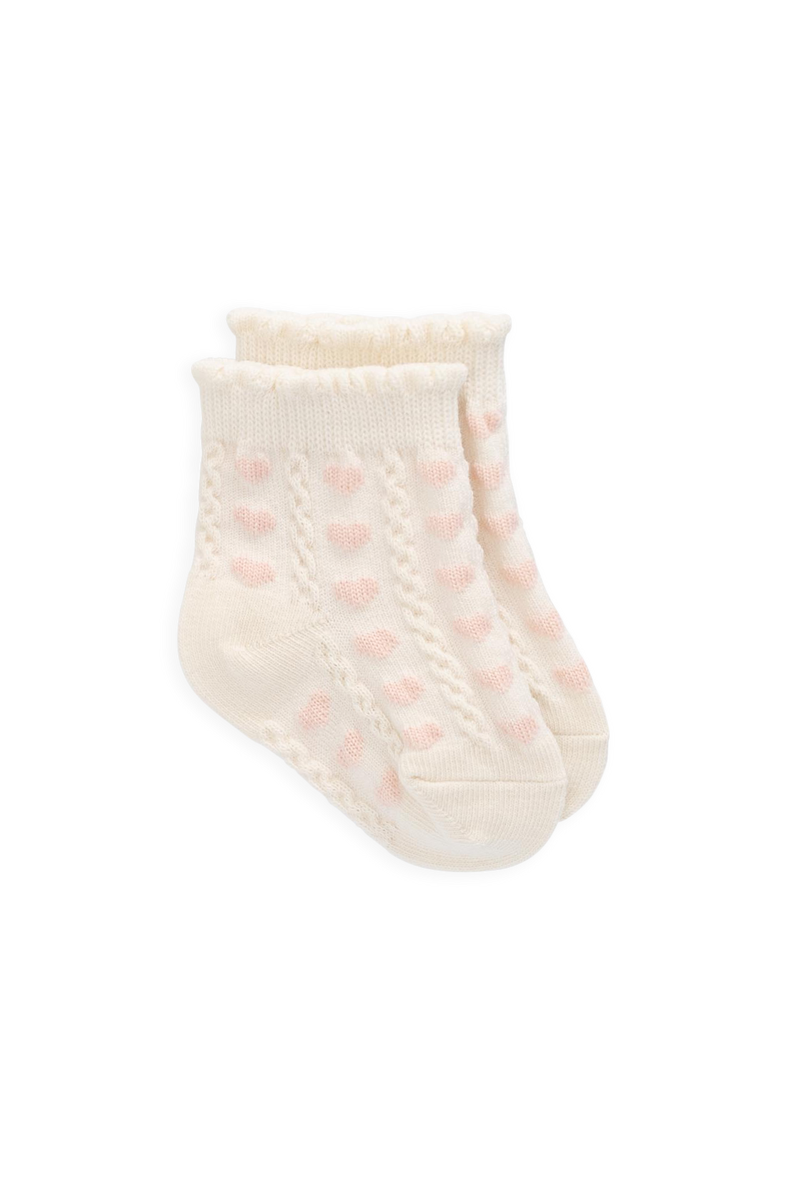 Annabelle Sock - Annabelle Heart Jacquard Childrens Sock from Jamie Kay NZ