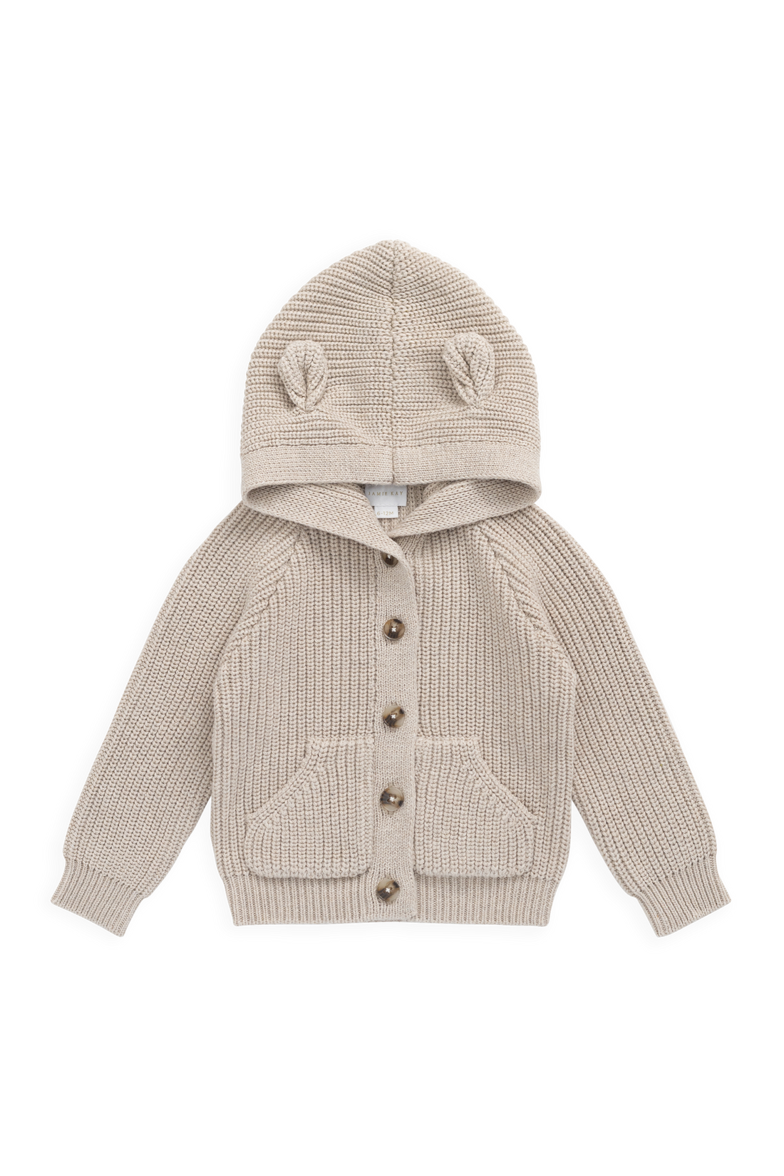 Bear Cardigan - Oat Childrens Cardigan from Jamie Kay NZ