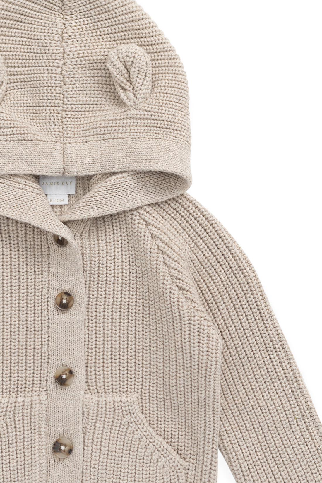 Bear Cardigan - Oat Childrens Cardigan from Jamie Kay NZ