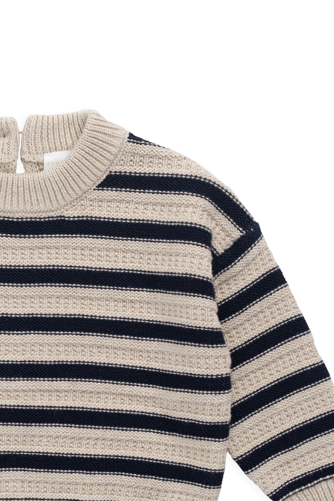 Byron Jumper - Byron Stripe Oat/Eclipse Childrens Jumper from Jamie Kay NZ