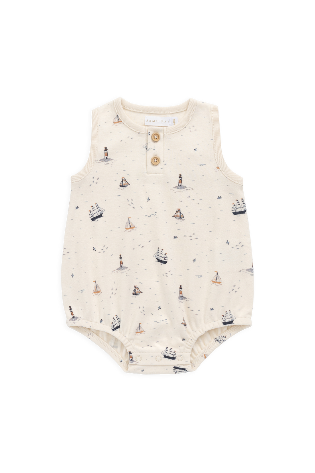 Organic Cotton Archie Playsuit - Sailing Day Childrens Playsuit from Jamie Kay NZ