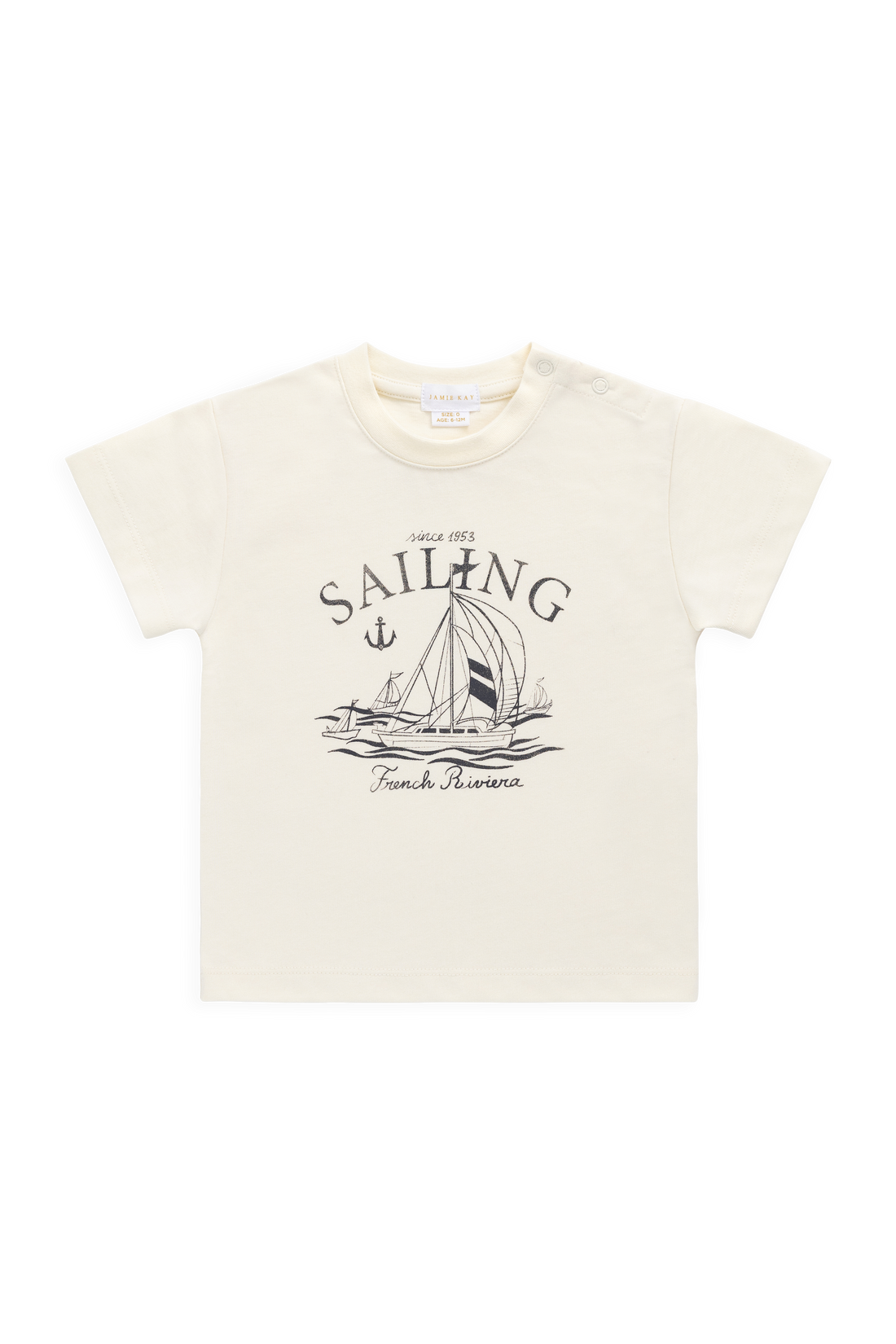 Organic Cotton Bjorn Tee - French Riviera Eclipse Childrens Top from Jamie Kay NZ