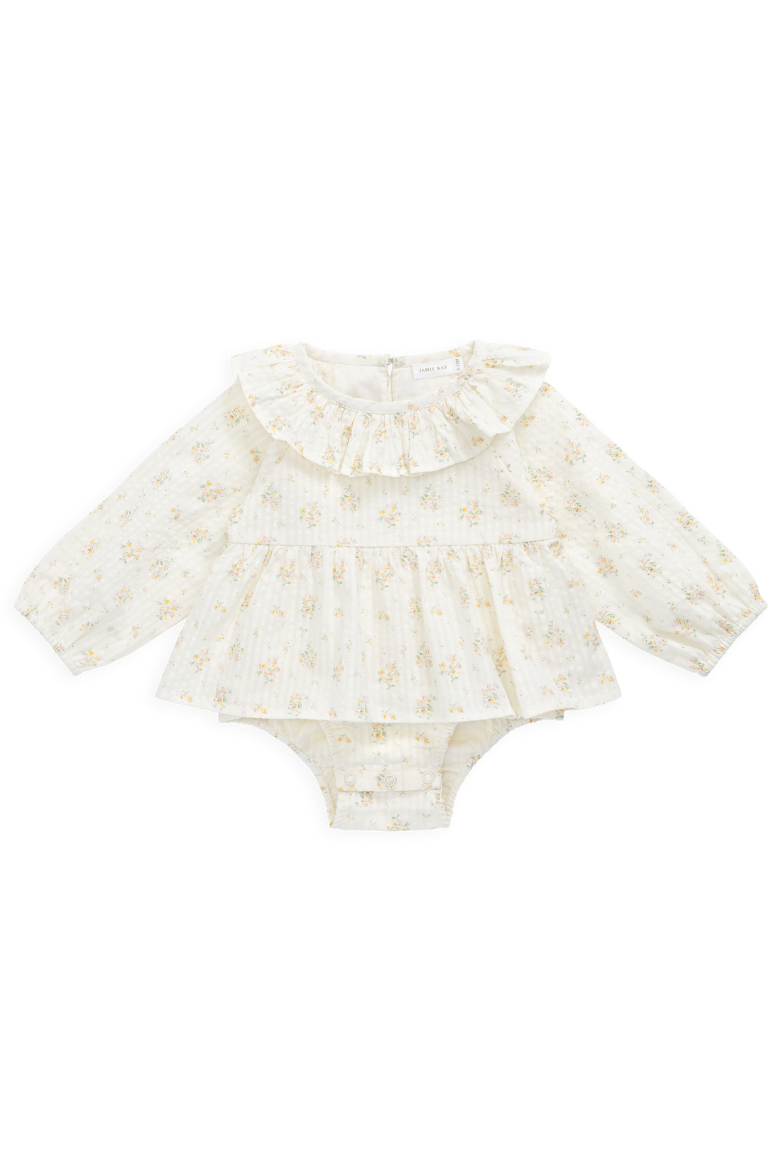 Organic Cotton Cecil Playsuit - Justine Parchment Childrens Playsuit from Jamie Kay NZ