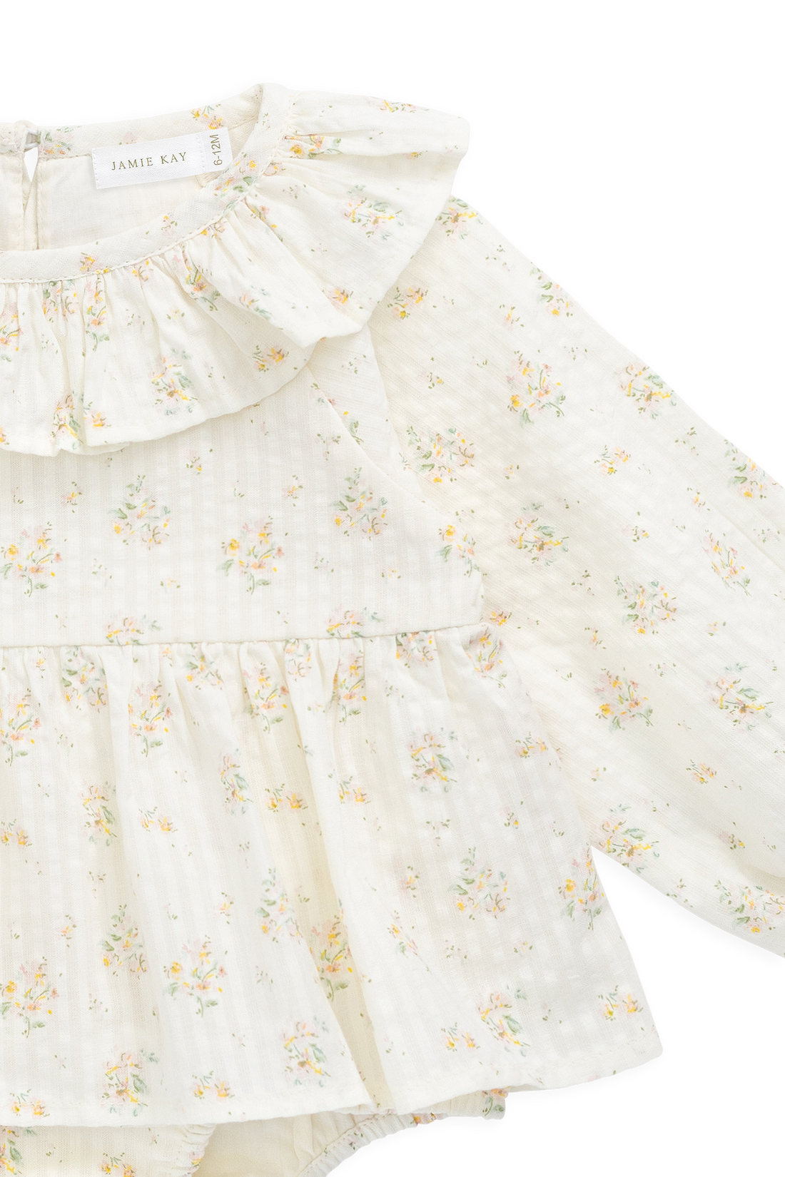 Organic Cotton Cecil Playsuit - Justine Parchment Childrens Playsuit from Jamie Kay NZ