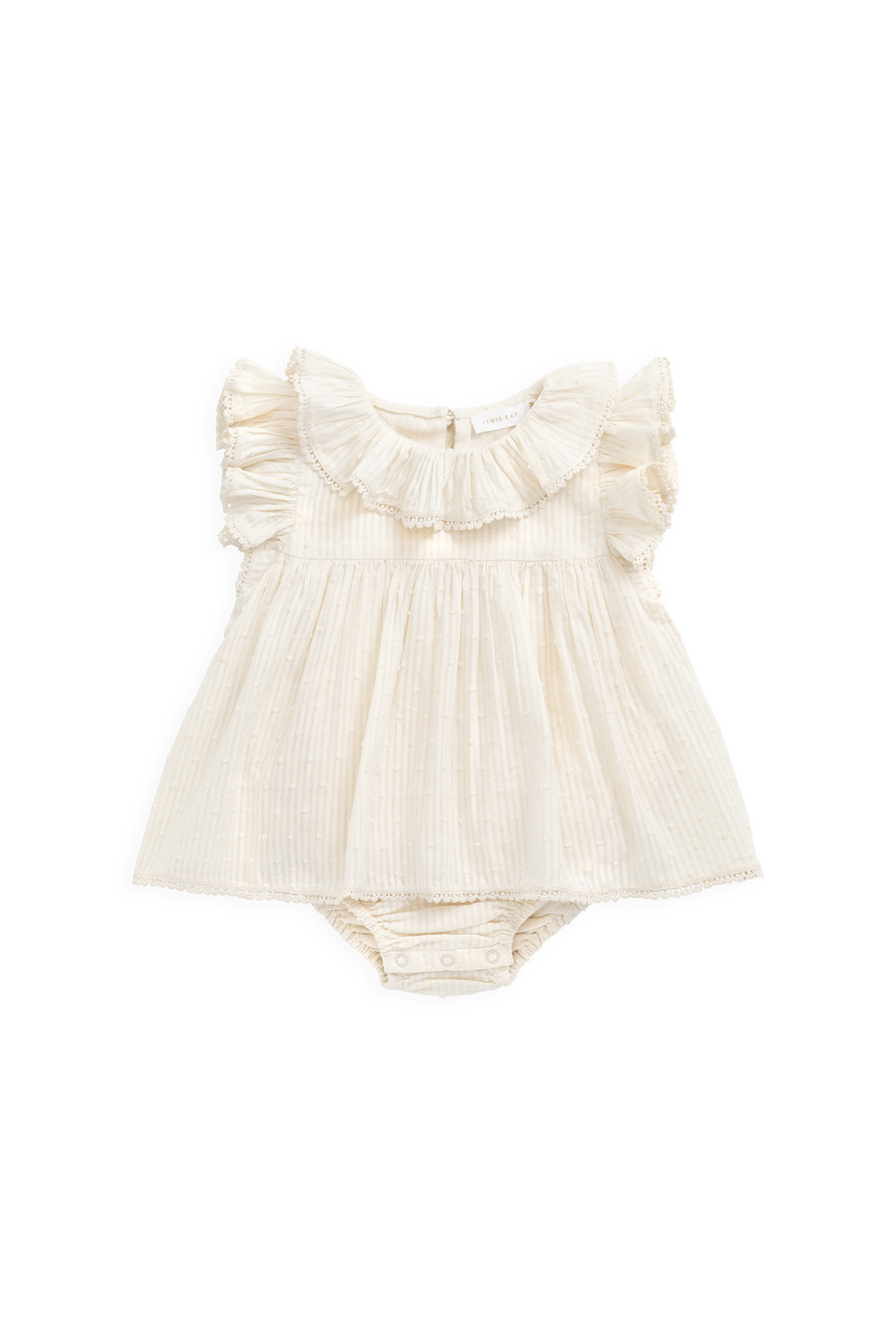 Organic Cotton Frannie Playsuit - Parchment Childrens Playsuit from Jamie Kay NZ