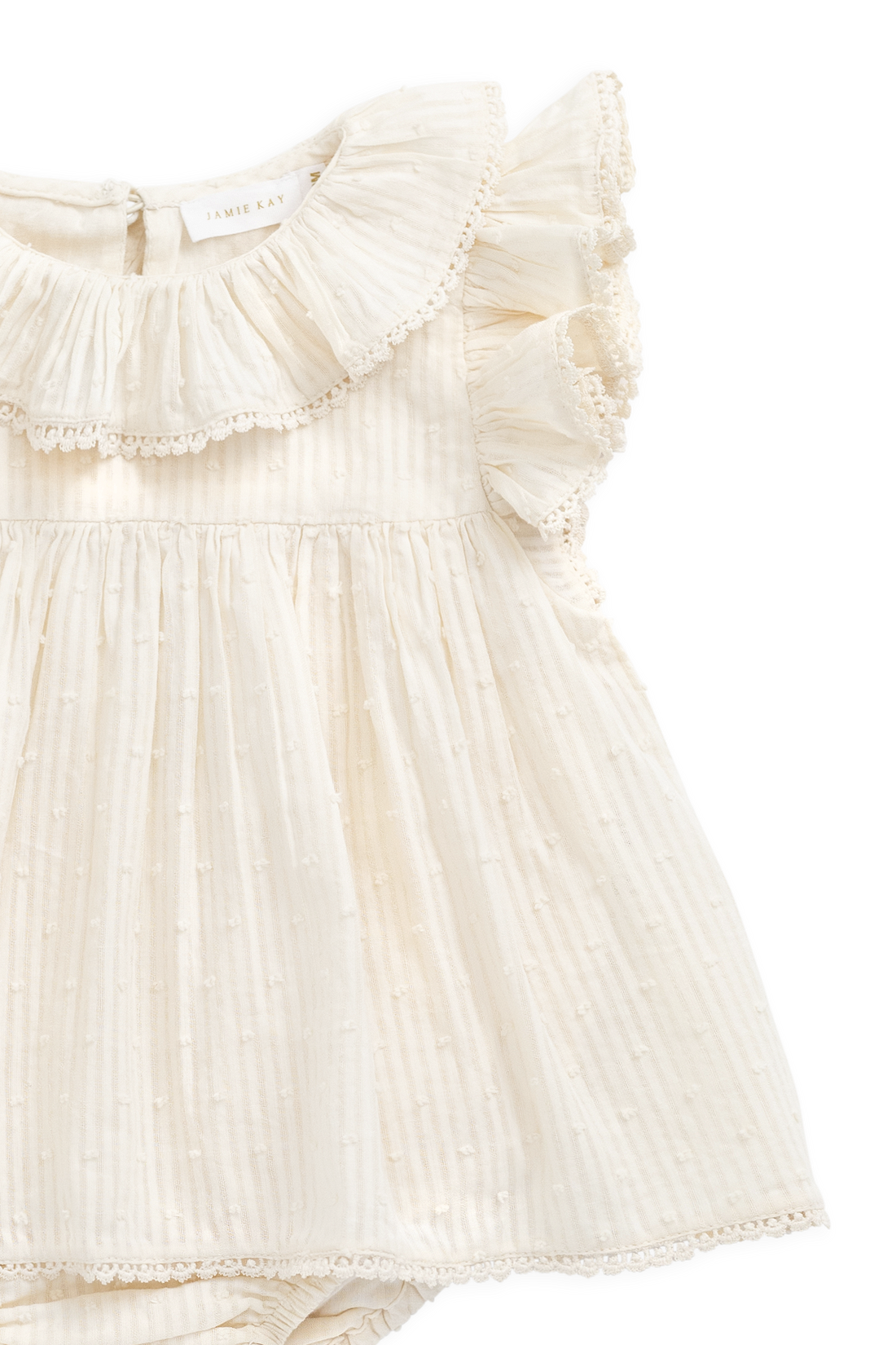 Organic Cotton Frannie Playsuit - Parchment Childrens Playsuit from Jamie Kay NZ