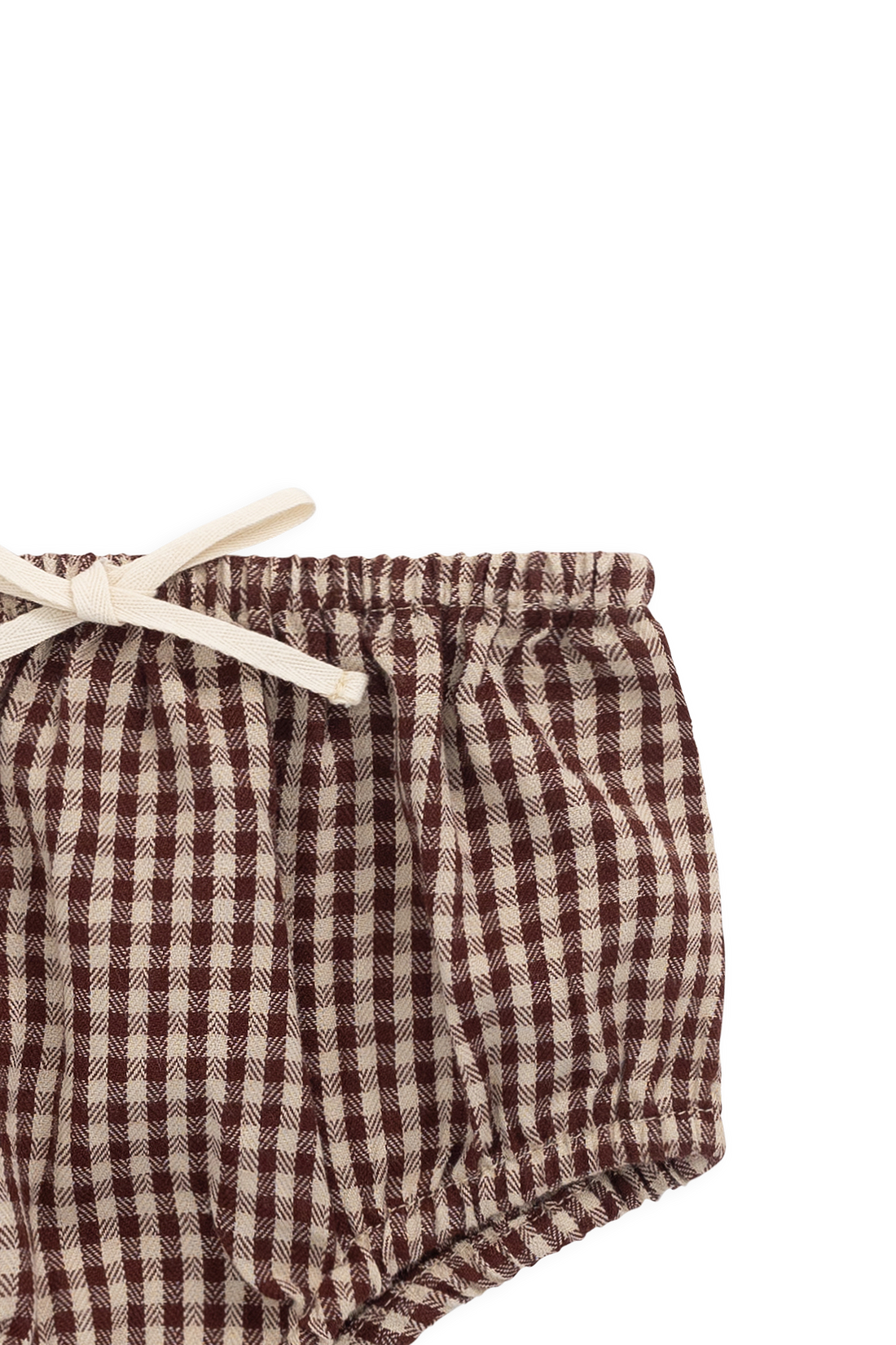 Organic Cotton Gabriel Bloomer - Cinnamon Gingham Childrens Shorts from Jamie Kay NZ