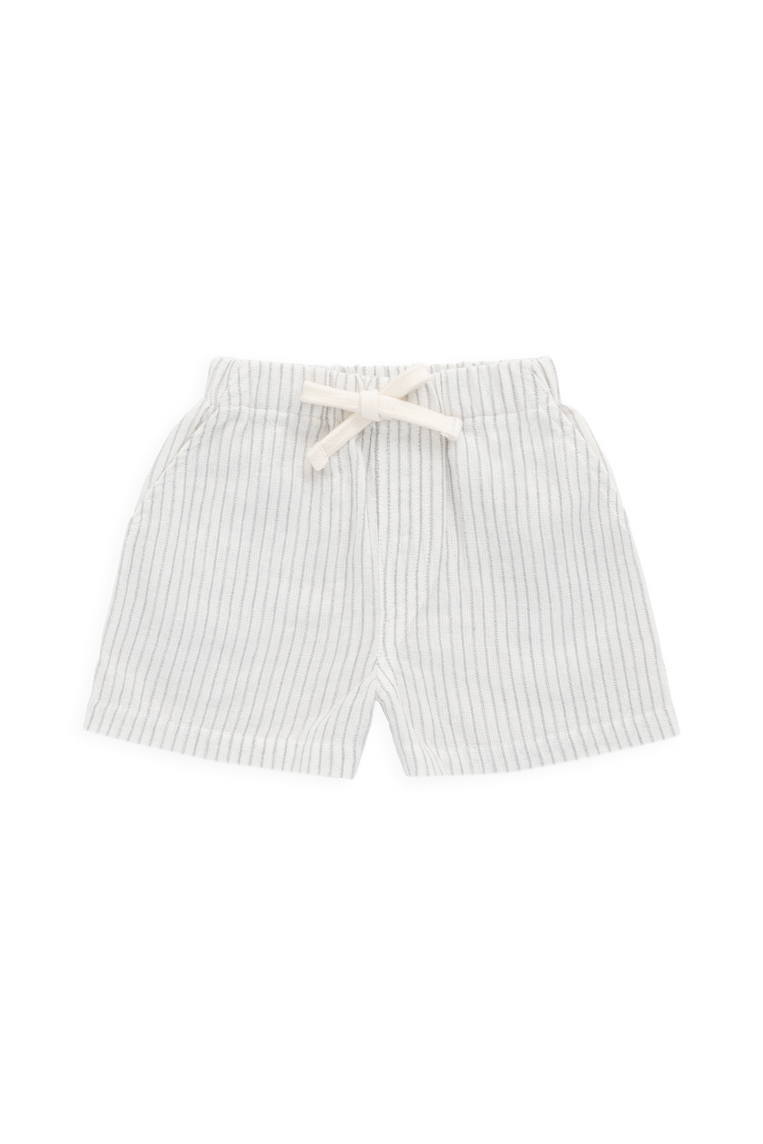 Organic Cotton Louis Short - Mini Pinstripe Parchment/Dawn Childrens short from Jamie Kay NZ