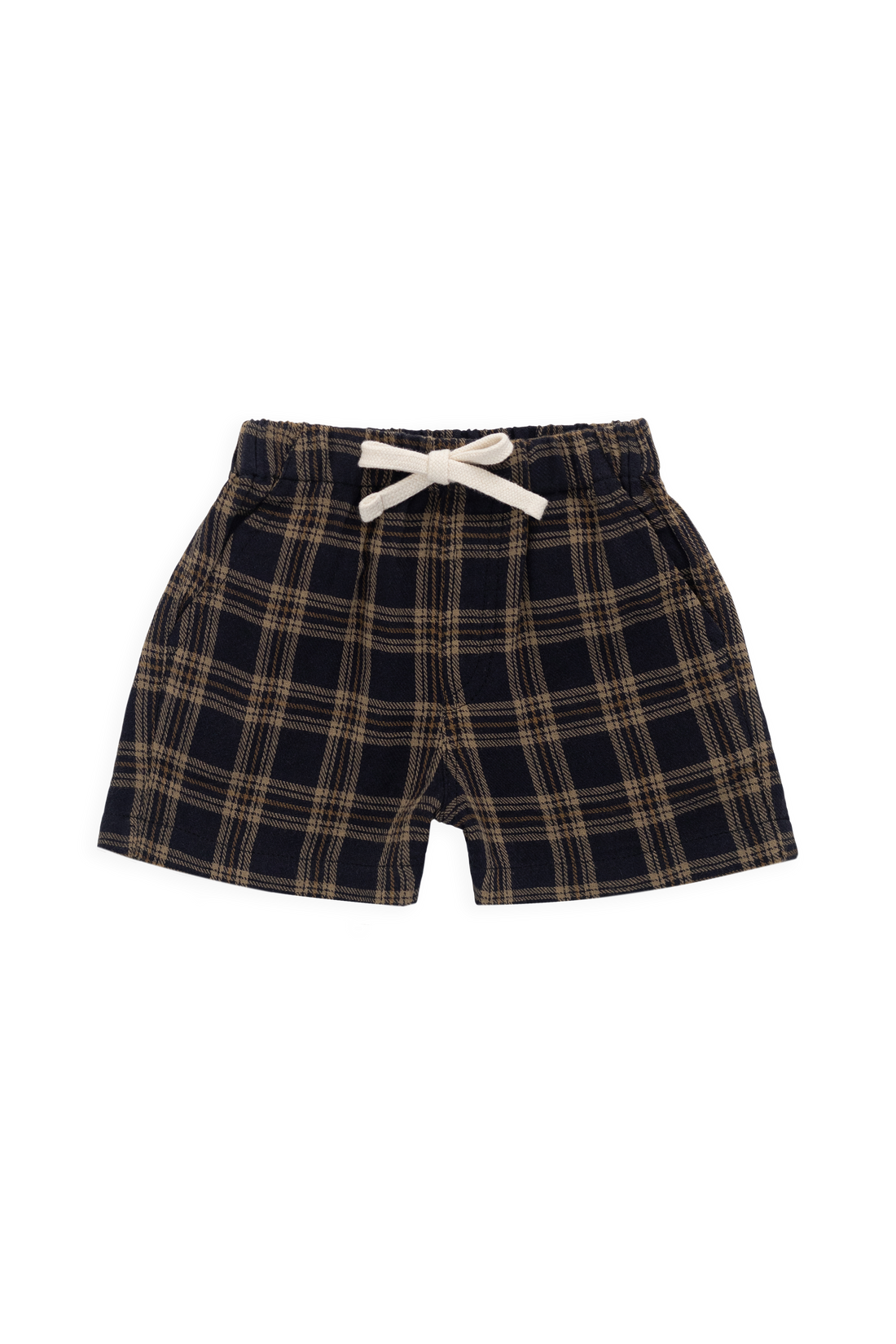Organic Cotton Louis Short - Woodland Check Childrens Shorts from Jamie Kay NZ