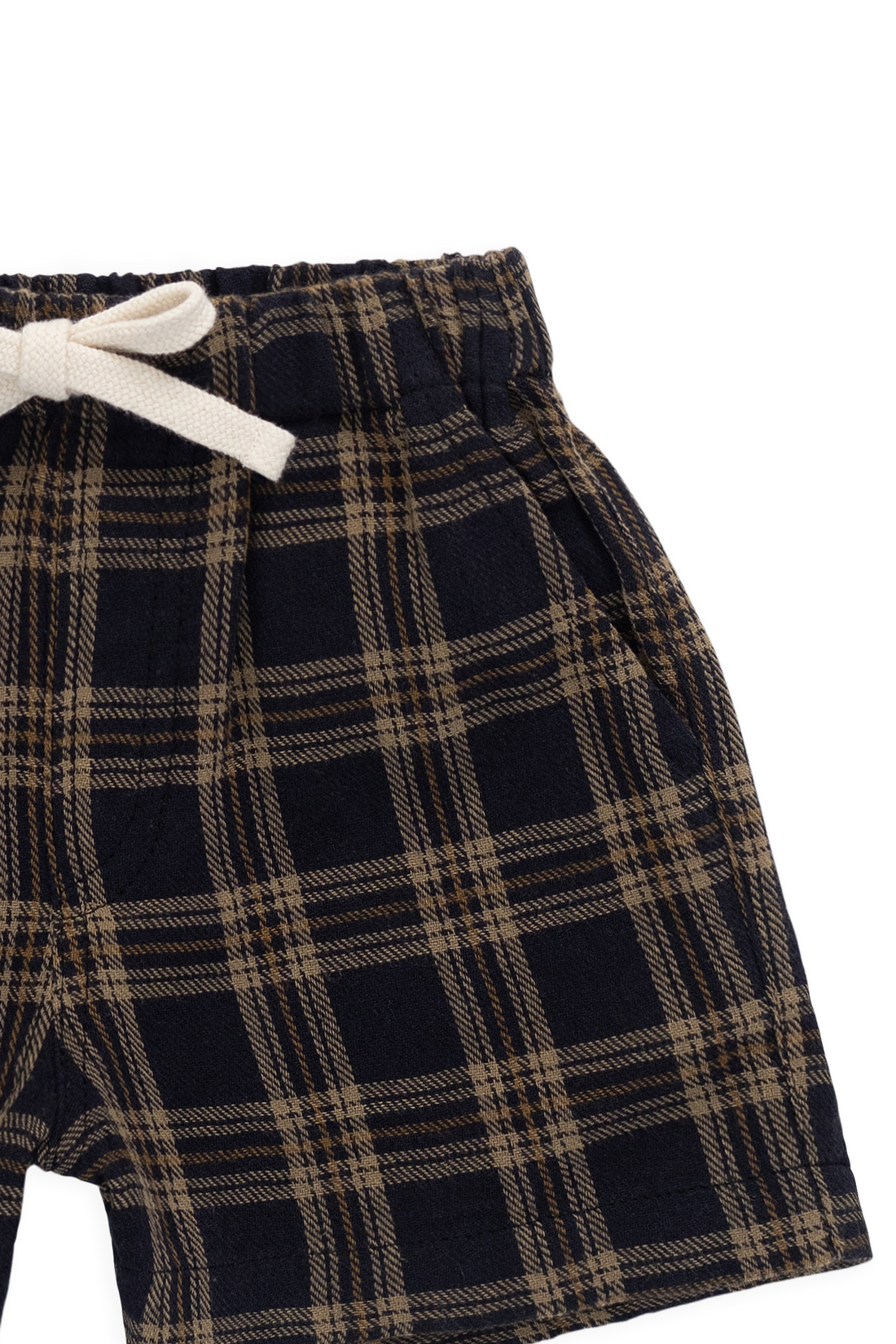 Organic Cotton Louis Short - Woodland Check Childrens Shorts from Jamie Kay NZ