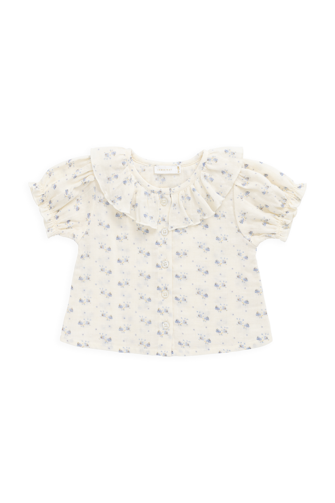 Organic Cotton Muslin Alora Top - Molly Blue Childrens Top from Jamie Kay NZ