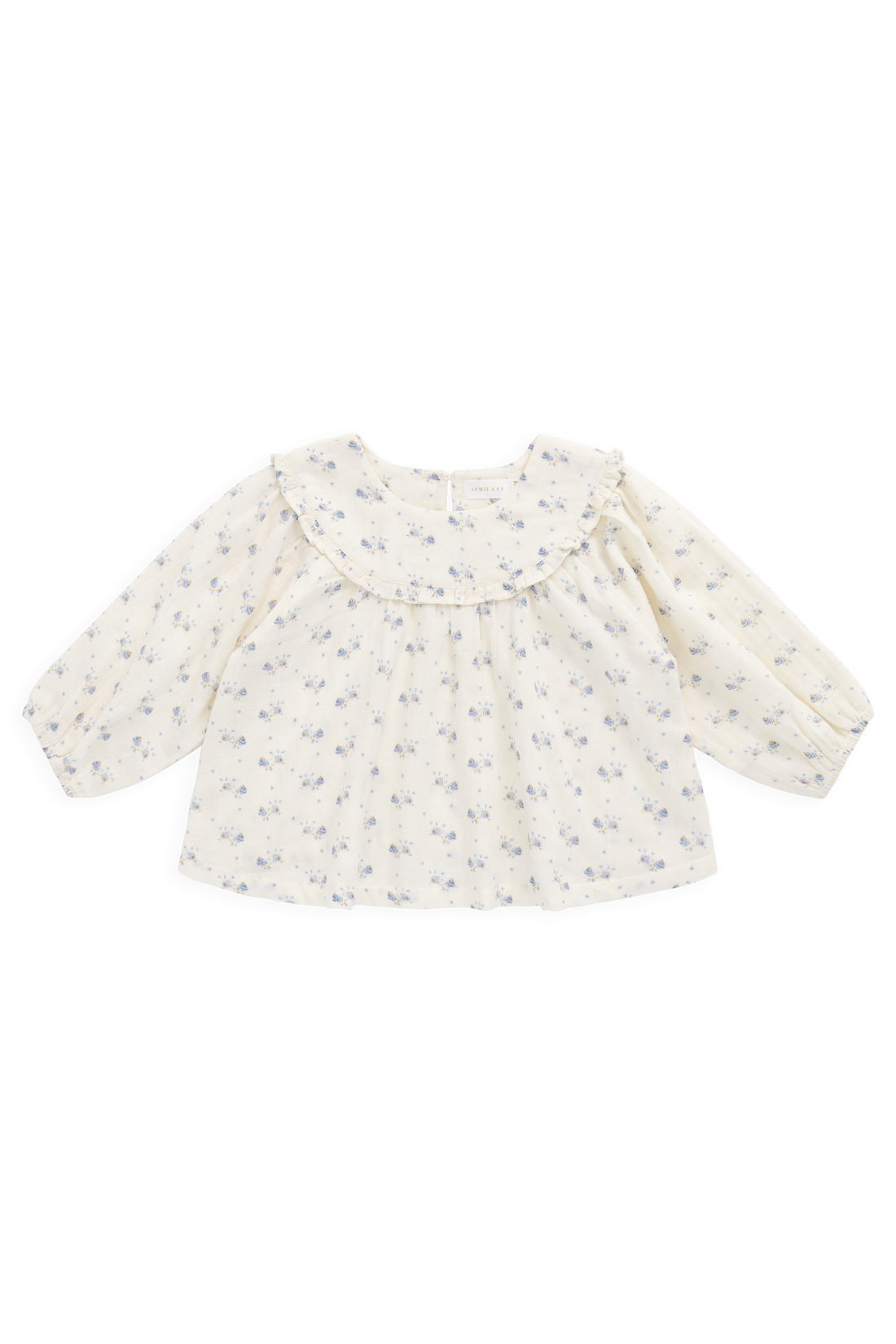 Organic Cotton Muslin Amira Blouse - Molly Blue Childrens Top from Jamie Kay NZ
