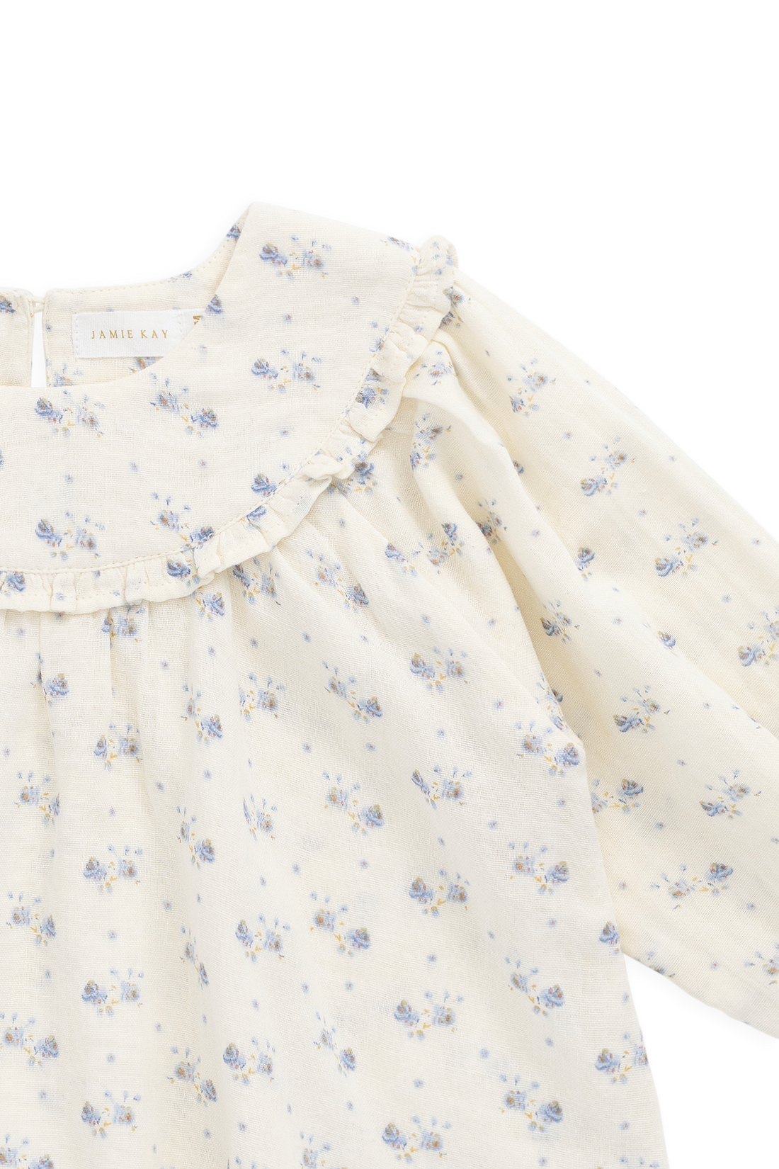 Organic Cotton Muslin Amira Blouse - Molly Blue Childrens Top from Jamie Kay NZ