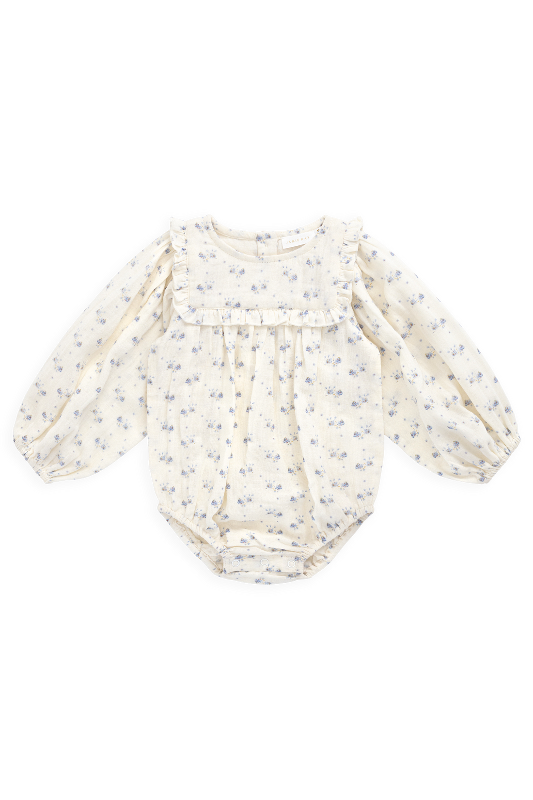 Organic Cotton Muslin Frances Playsuit - Molly Blue Childrens Playsuit from Jamie Kay NZ