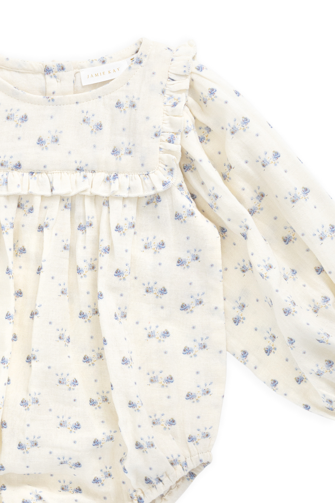 Organic Cotton Muslin Frances Playsuit - Molly Blue Childrens Playsuit from Jamie Kay NZ