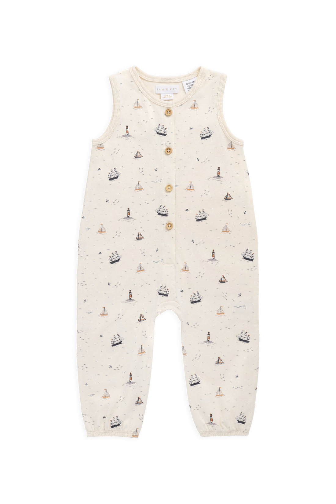 Organic Cotton Rupert Onepiece - Sailing Day Childrens Onepiece from Jamie Kay NZ