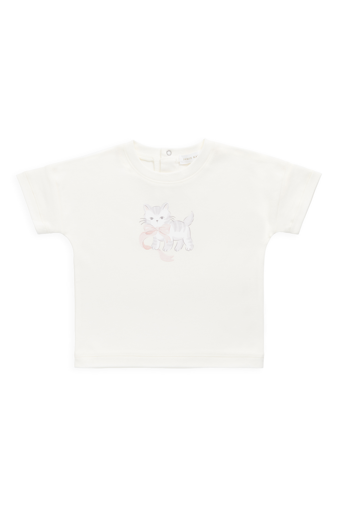 Pima Cotton Mimi Top - Parchment Bow Kitty Childrens Top from Jamie Kay NZ