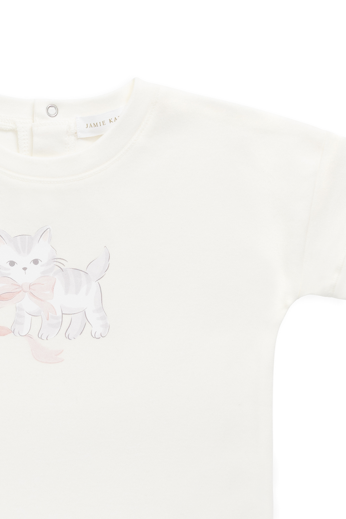 Pima Cotton Mimi Top - Parchment Bow Kitty Childrens Top from Jamie Kay NZ