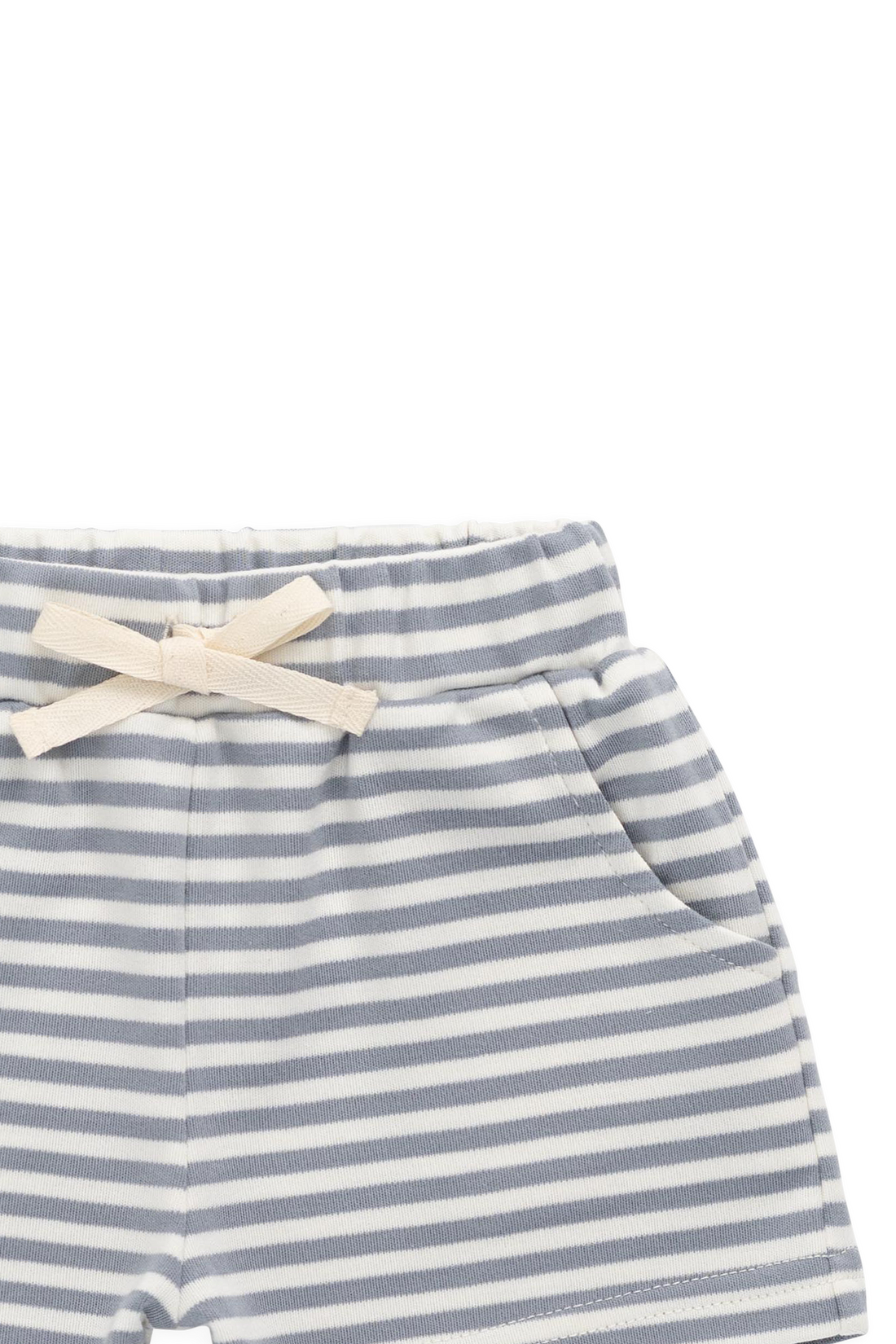 Pima Cotton Wesley Short - Narrow Stripe Dawn/Cloud Childrens Shorts from Jamie Kay NZ