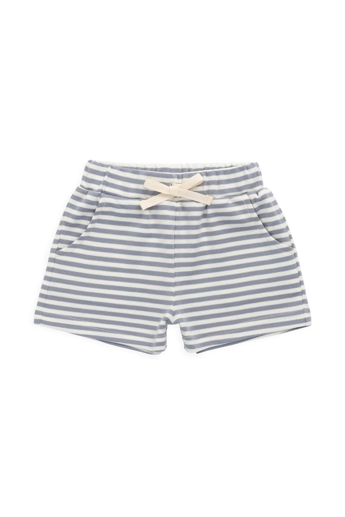 Pima Cotton Wesley Short - Narrow Stripe Dawn/Cloud Childrens Shorts from Jamie Kay NZ